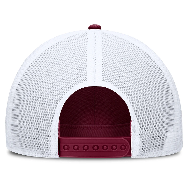 Men's Nike  Garnet/White Florida State Seminoles 2025 On-Field Rise Engineered Trucker Adjustable Hat