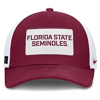 Men's Nike Garnet/White Florida State Seminoles 2025 On-Field Rise Patch Trucker Adjustable Hat