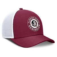 Casquette ajustable Nike Rise Primetime Performance Trucker pour homme, grenat/blanc, Florida State Seminoles