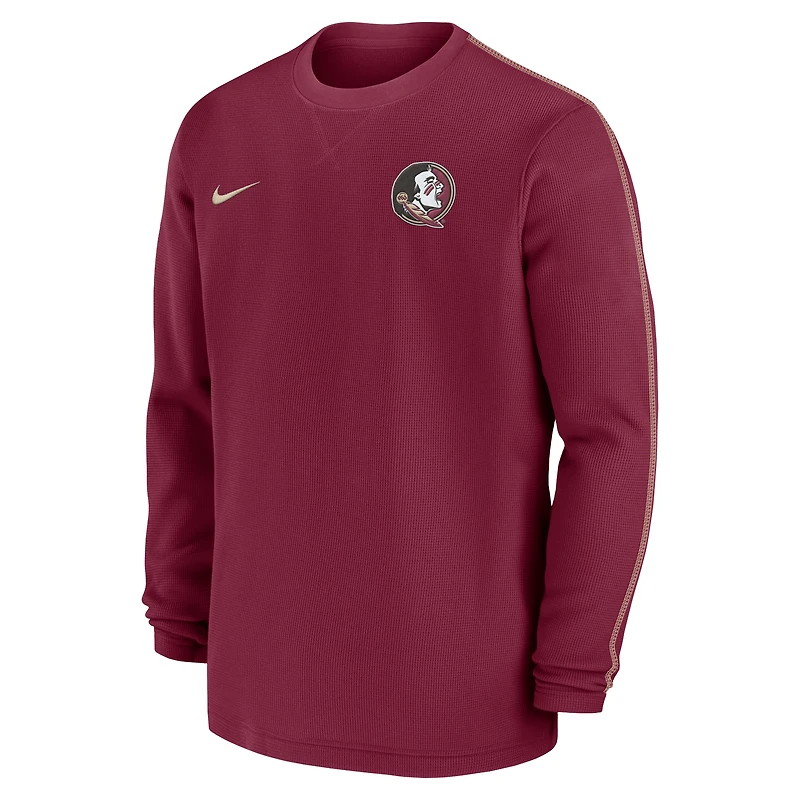 Haut à manches longues Nike Garnet Florida State Seminoles 2024 Sideline Coaches pour homme
