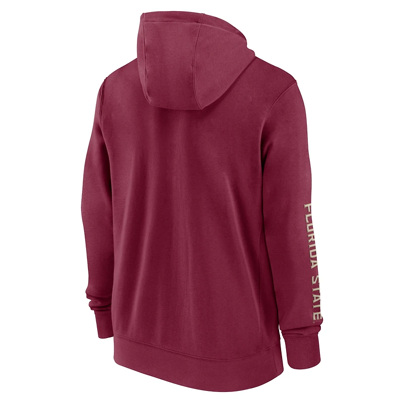 Men's Nike Garnet Florida State Seminoles 2024 Sideline Full-Zip Hoodie