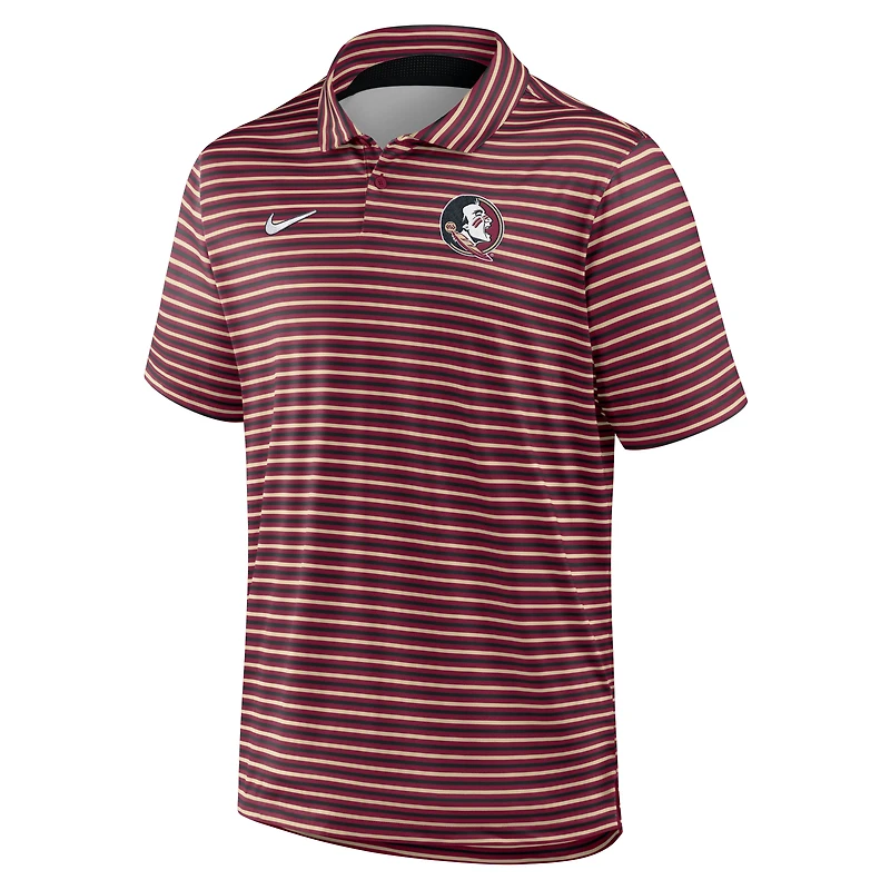 Men's Nike Garnet Florida State Seminoles 2025 Coaches Premium Tour Stripe Dri-FIT Polo