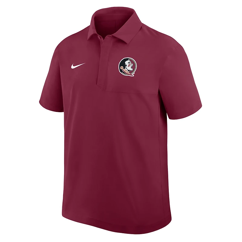 Polo Nike Garnet Florida State Seminoles 2025 pour homme, entraîneur, ligne de touche
