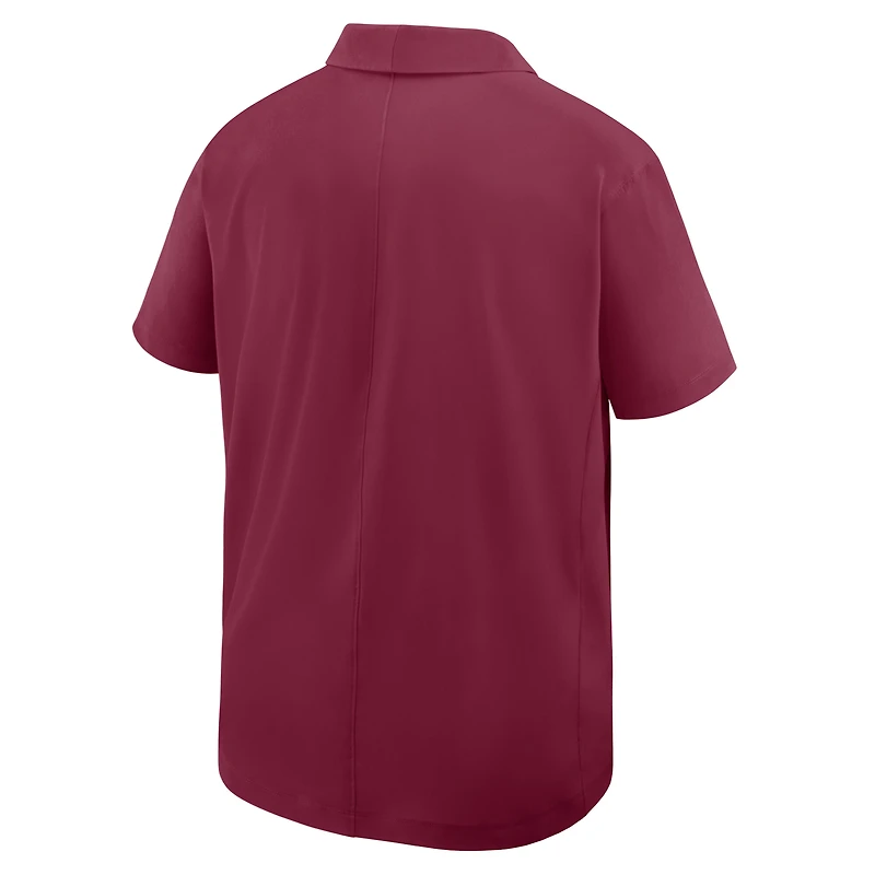 Polo Nike Garnet Florida State Seminoles 2025 pour homme, entraîneur, ligne de touche