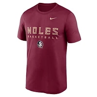 T-shirt Nike Garnet Florida State Seminoles 2025 Courtside Basketball Legend Dri-FIT pour homme