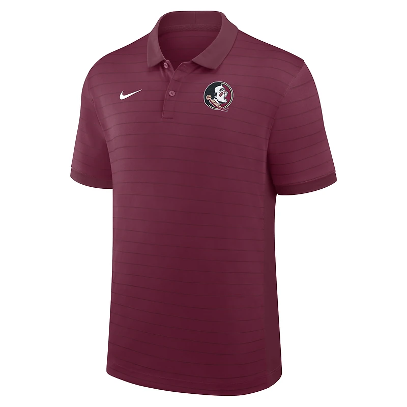 Men's Nike Garnet Florida State Seminoles 2025 Early Season Coaches Sideline Victory Stripe Dri-FIT Polo