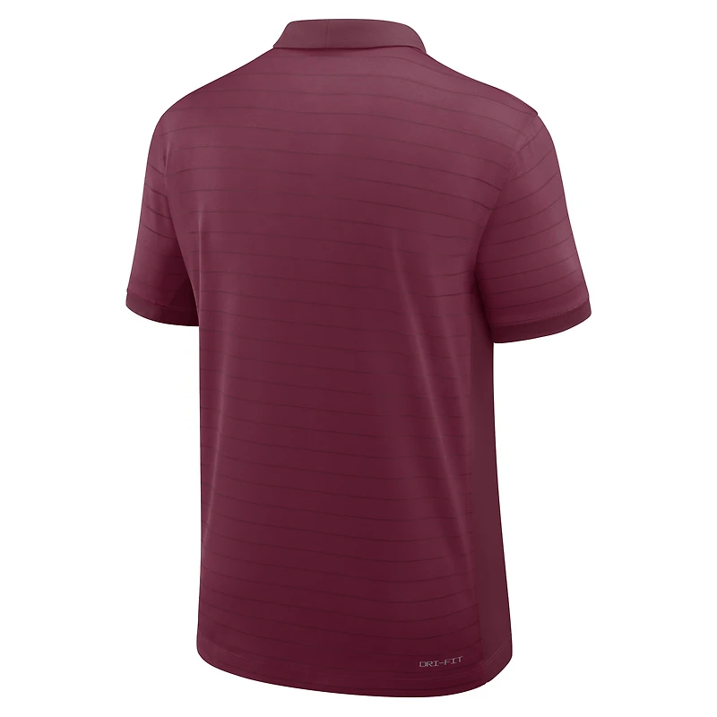 Polo Nike Garnet Florida State Seminoles 2025 pour homme, coupe début de saison, avec rayures Victory Sideline Dri-FIT