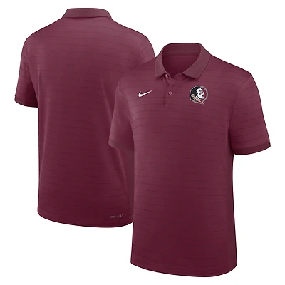 Polo Nike Garnet Florida State Seminoles 2025 pour homme, coupe début de saison, avec rayures Victory Sideline Dri-FIT