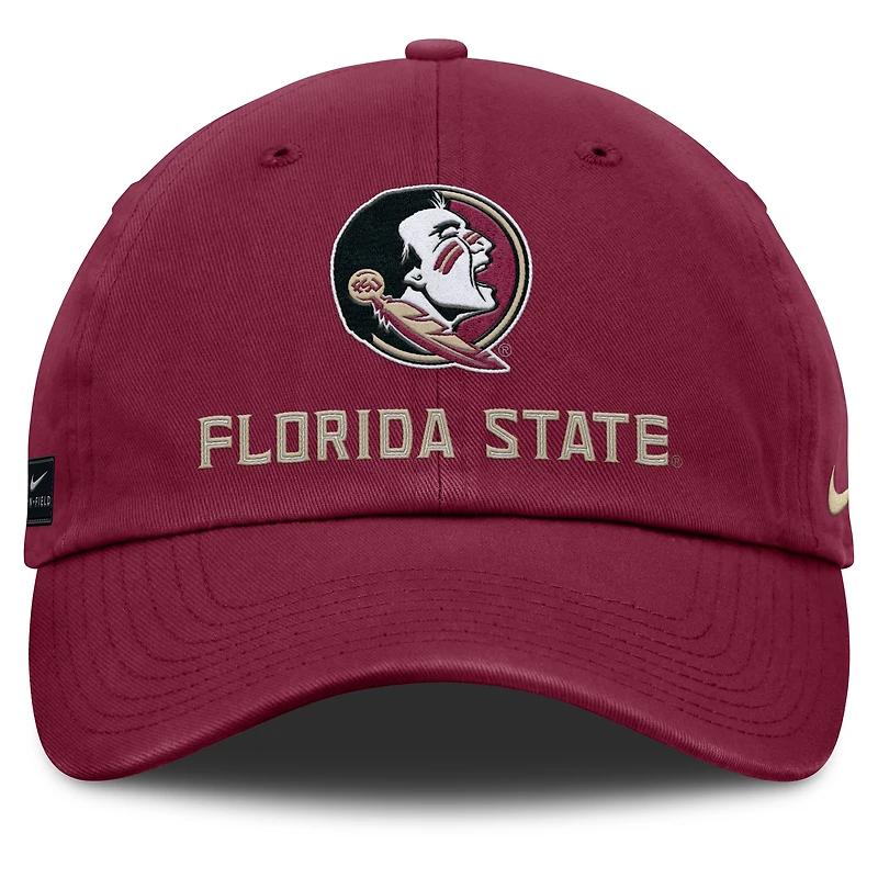 Casquette ajustable Nike Garnet Florida State Seminoles 2025 Sideline Club pour homme