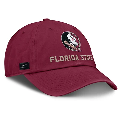 Casquette ajustable Nike Garnet Florida State Seminoles 2025 Sideline Club pour homme