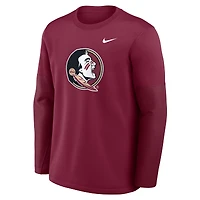 Men's Nike Garnet Florida State Seminoles 2025 Sideline Coach Therma-FIT Long Sleeve T-Shirt