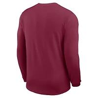 Maillot Nike Garnet Florida State Seminoles 2025 Sideline Coach UV Dri-FIT à manches longues pour homme