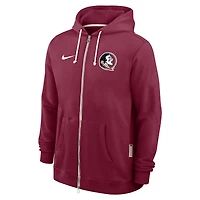 Sweat à capuche Nike Garnet Florida State Seminoles 2025 Sideline Standard Issue Dri-FIT pour homme avec fermeture éclair intégrale