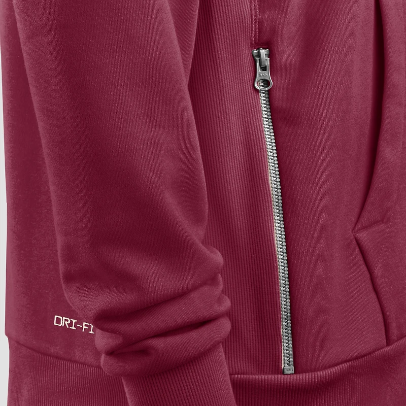 Sweat à capuche Nike Garnet Florida State Seminoles 2025 Sideline Standard Issue Dri-FIT pour homme avec fermeture éclair intégrale