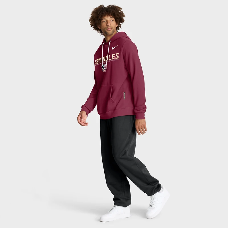 Men's Nike Garnet Florida State Seminoles 2025 Sideline Standard Issue Dri-FIT Hoodie
