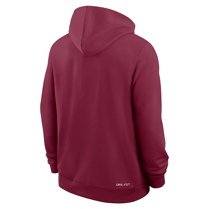 Men's Nike Garnet Florida State Seminoles 2025 Sideline Standard Issue Dri-FIT Hoodie