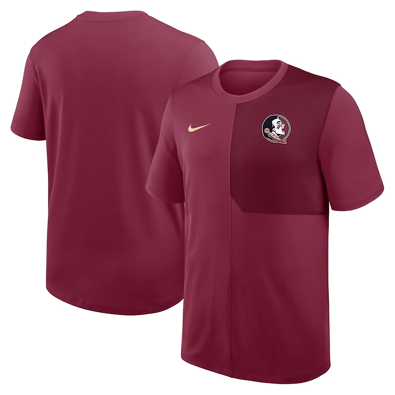 Men's Nike Garnet Florida State Seminoles 2025 Sideline UV Dri-FIT Coach Shirt