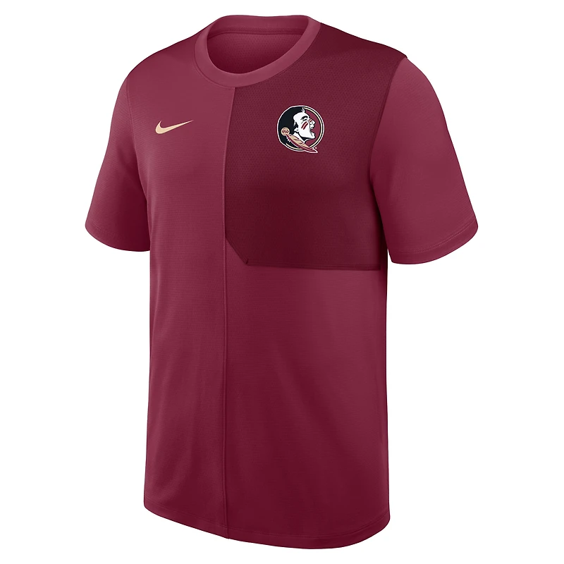 Men's Nike Garnet Florida State Seminoles 2025 Sideline UV Dri-FIT Coach Shirt