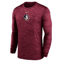 Men's Nike Garnet Florida State Seminoles 2025 Sideline Velocity Dri-FIT Long Sleeve T-Shirt