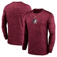 T-shirt Nike Garnet Florida State Seminoles 2025 Sideline Velocity Dri-FIT à manches longues pour homme