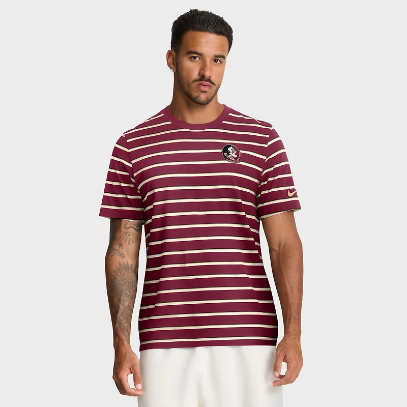 T-shirt Nike Garnet Florida State Seminoles Athletic Prep Legacy Summit Stripe pour homme