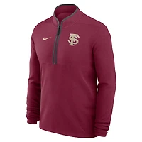 Men's Nike Garnet Florida State Seminoles Baseball Logo Lightweight Victory Performance Half-Zip Pullover