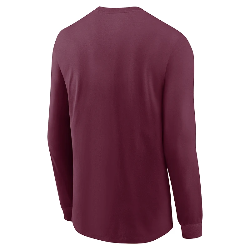 T-shirt Nike Garnet Florida State Seminoles Basketball Icon Two-Hit à manches longues pour homme