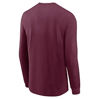 T-shirt Nike Garnet Florida State Seminoles Basketball Icon Two-Hit à manches longues pour homme