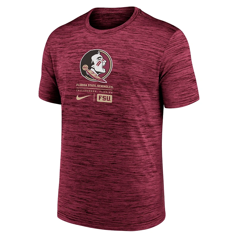 T-shirt Nike Garnet Florida State Seminoles Campus Center Block Velocity Performance pour homme