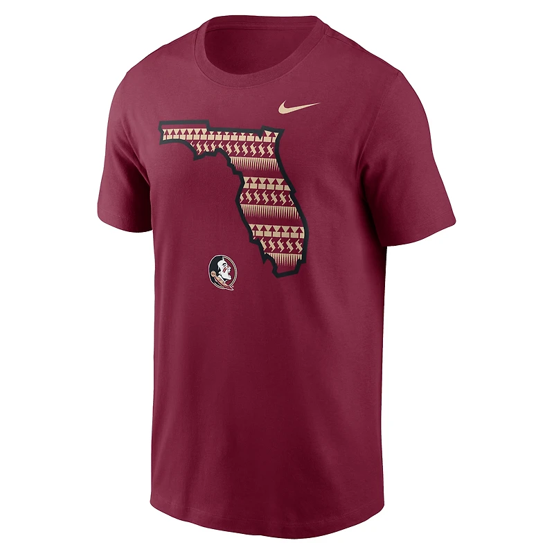 T-shirt Nike Garnet Florida State Seminoles Campus Shape pour homme
