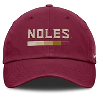 Casquette ajustable Nike Grenat Florida State Seminoles Club Campus pour homme