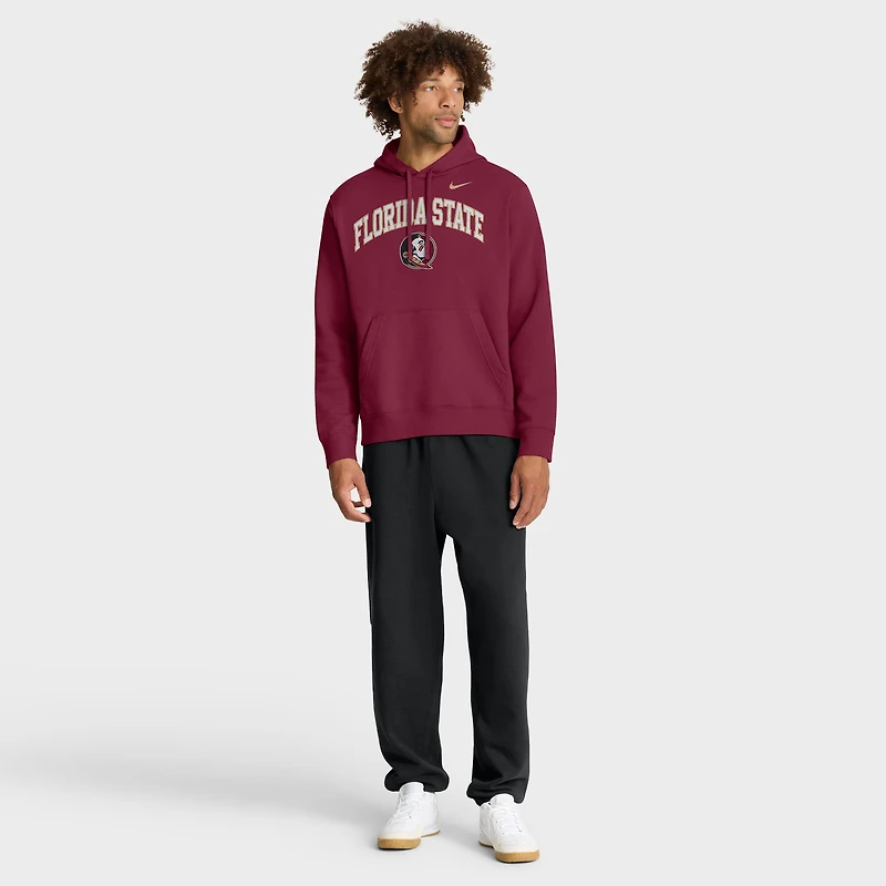 Men's Nike Garnet Florida State Seminoles Club Fleece Arch Pullover Hoodie