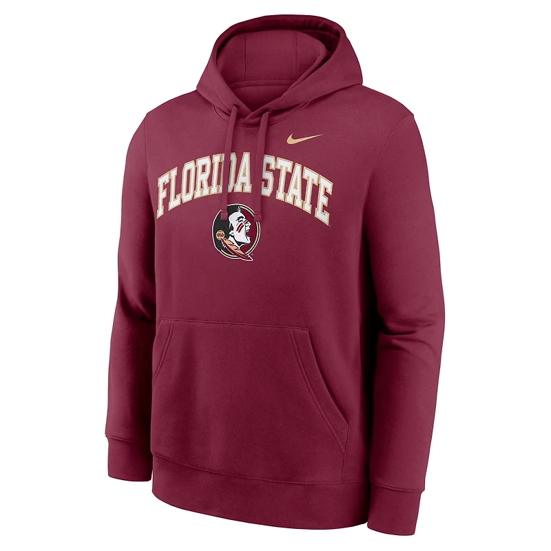 Sweat à capuche Nike Garnet Florida State Seminoles Club Fleece Arch pour homme