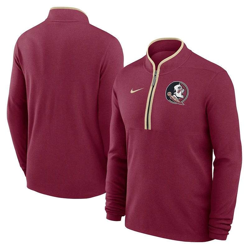 Haut Nike Garnet Florida State Seminoles Courtside Victory Dri-FIT à demi-zip pour homme