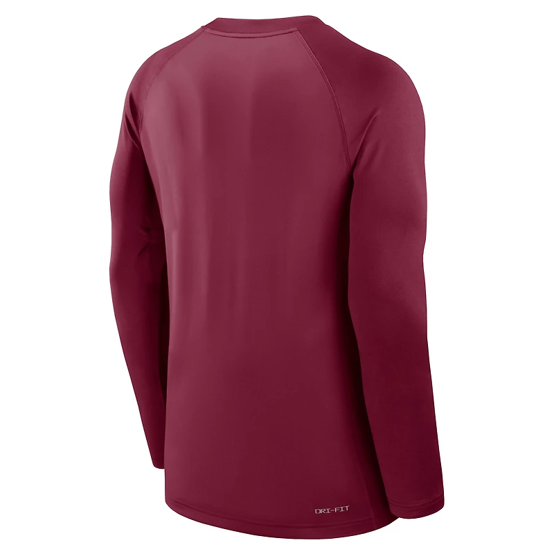 Men's Nike Garnet Florida State Seminoles Dugout Dri-FIT Lightweight Crew Pullover