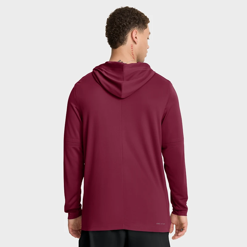 Men's Nike Garnet Florida State Seminoles Dugout Dri-FIT Long Sleeve Hooded T-Shirt