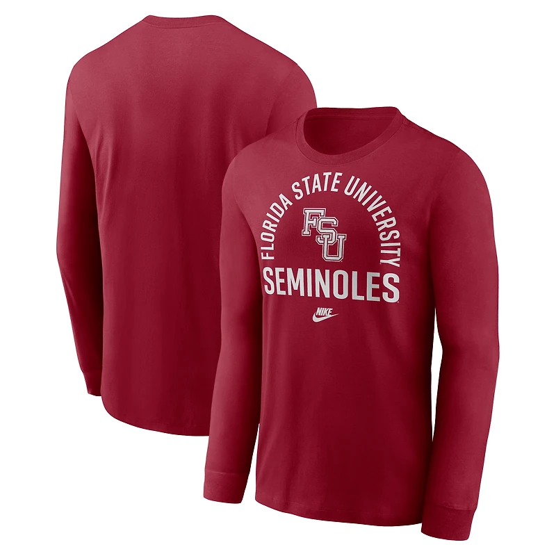 Men's Nike Garnet Florida State Seminoles Legacy Arched Logo Long Sleeve T-Shirt