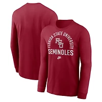 T-shirt à manches longues Nike Garnet Florida State Seminoles Legacy Arched Logo pour homme