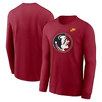 T-shirt à manches longues avec logo principal Nike Garnet Florida State Seminoles Legacy pour homme