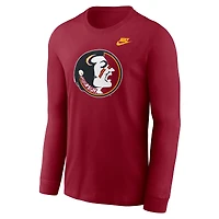 T-shirt à manches longues avec logo principal Nike Garnet Florida State Seminoles Legacy pour homme