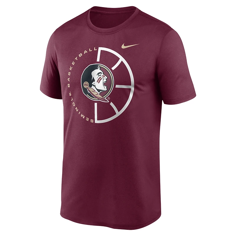T-shirt Nike Dri-Fit pour homme, couleur grenat, Florida State Seminoles Legend Basketball Icon