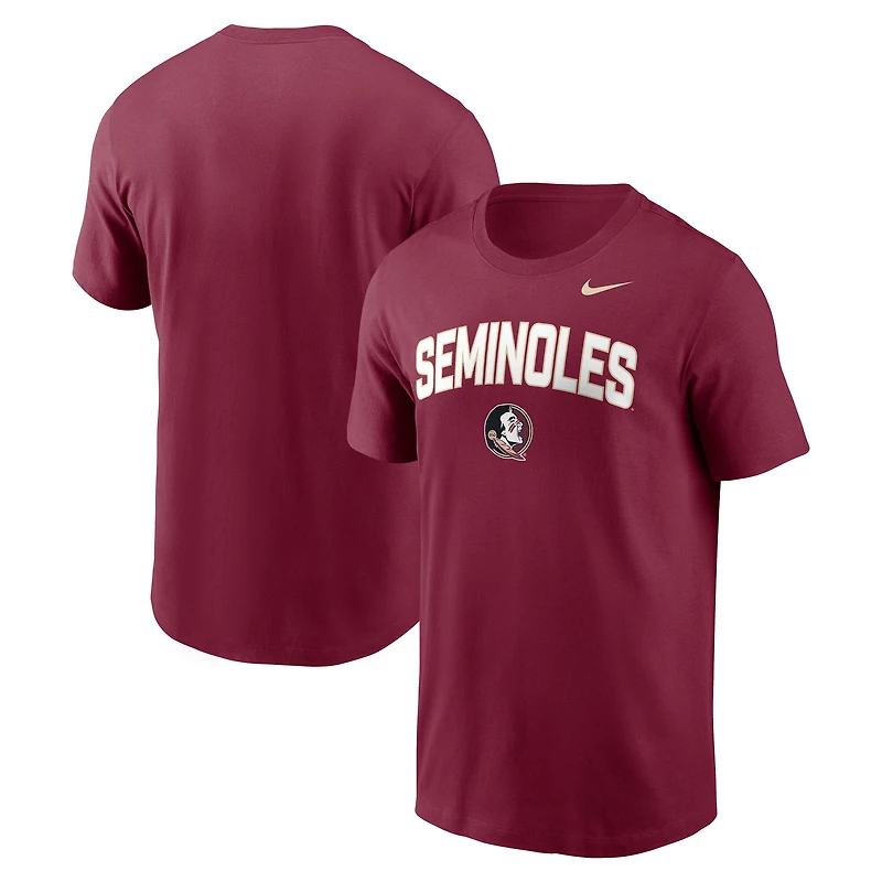 T-shirt Nike Garnet Florida State Seminoles Primetime Arch Stack pour homme