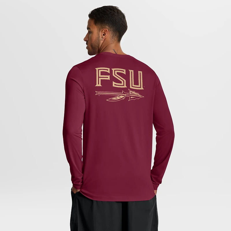 Men's Nike Garnet Florida State Seminoles Primetime Campus 2-Hit Legend Dri-FIT Long Sleeve T-Shirt