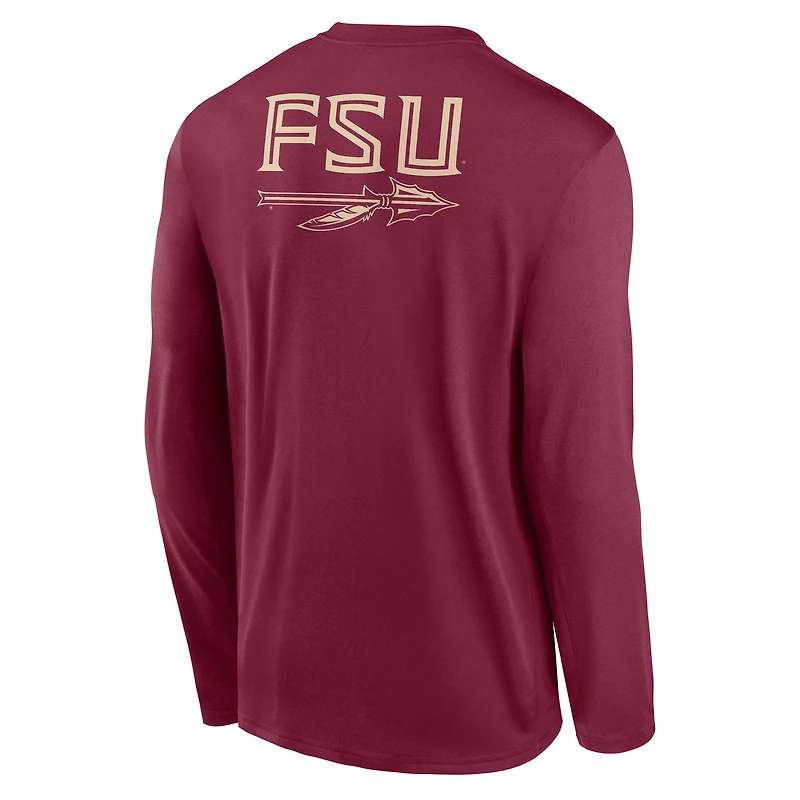 Men's Nike Garnet Florida State Seminoles Primetime Campus 2-Hit Legend Dri-FIT Long Sleeve T-Shirt