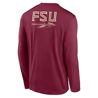 Men's Nike Garnet Florida State Seminoles Primetime Campus 2-Hit Legend Dri-FIT Long Sleeve T-Shirt