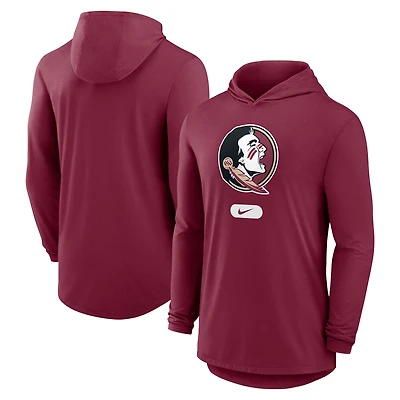 Men's Nike Garnet Florida State Seminoles Primetime Tri-Blend Dri-FIT Long Sleeve Hoodie T-Shirt