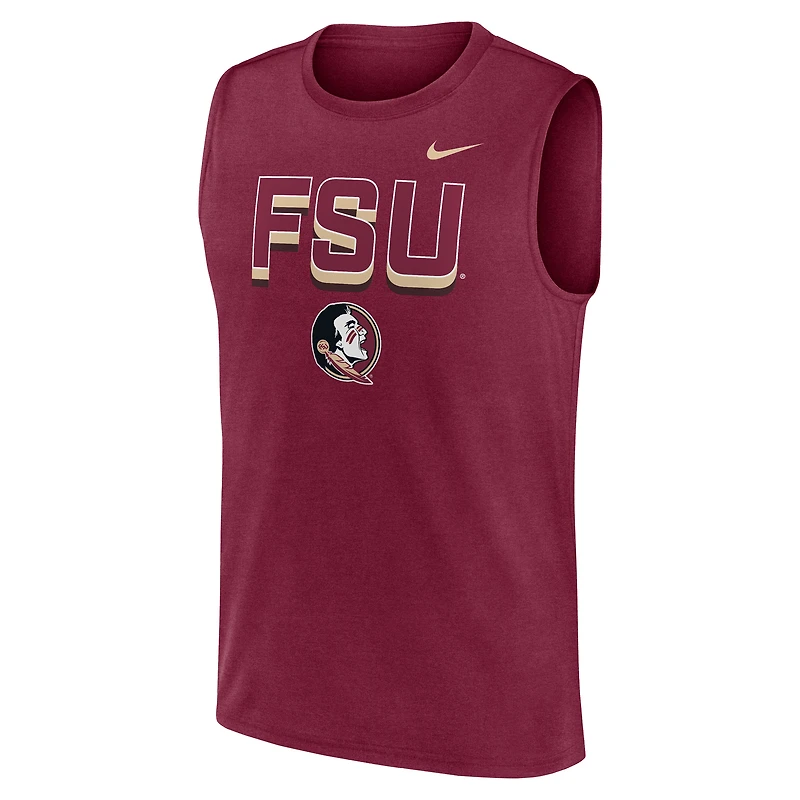 Men's Nike Garnet Florida State Seminoles Primetime Tricode Legend Dri-FIT Tank Top