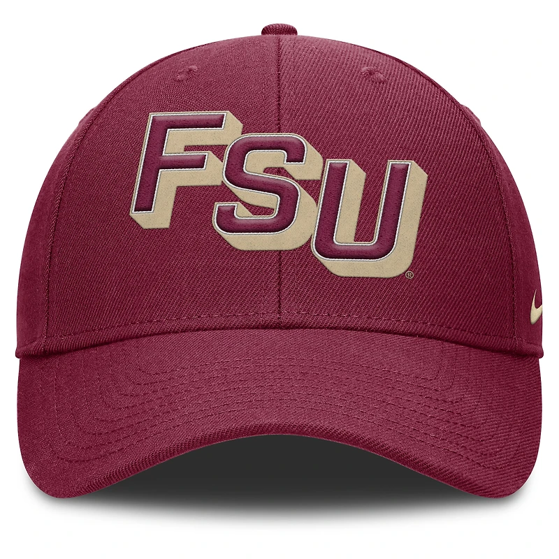 Men's Nike Garnet Florida State Seminoles Slanted Primetime Rise Performance Adjustable Hat