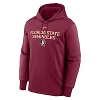 Men's Nike Garnet Florida State Seminoles Team Stacked Performance Pullover Hoodie