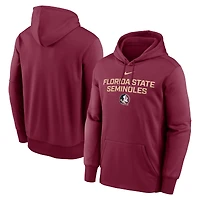 Men's Nike Garnet Florida State Seminoles Team Stacked Performance Pullover Hoodie
